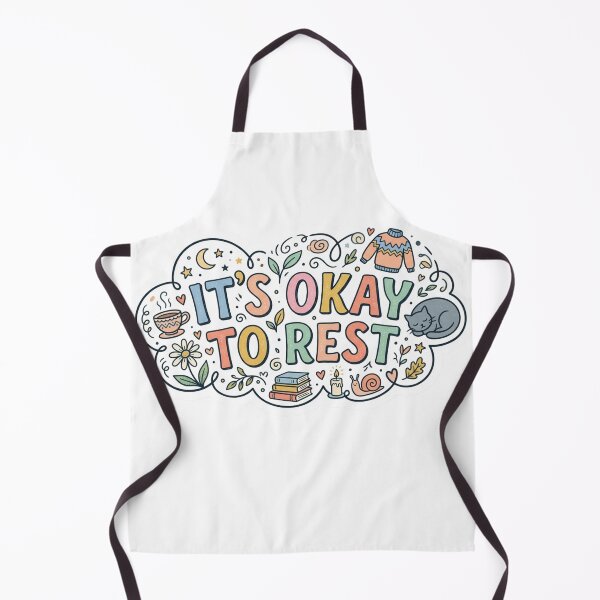 Item preview, It's Okay To Rest - Whimsical Hand-Drawn Doodle Sticker with Sleepy Cat and Cozy Aesthetic Elements designed and sold by Velmora Studio.
