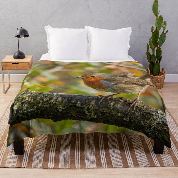 Item preview, Robin perched on a branch with wind in its feathers. designed and sold by Malisa345.