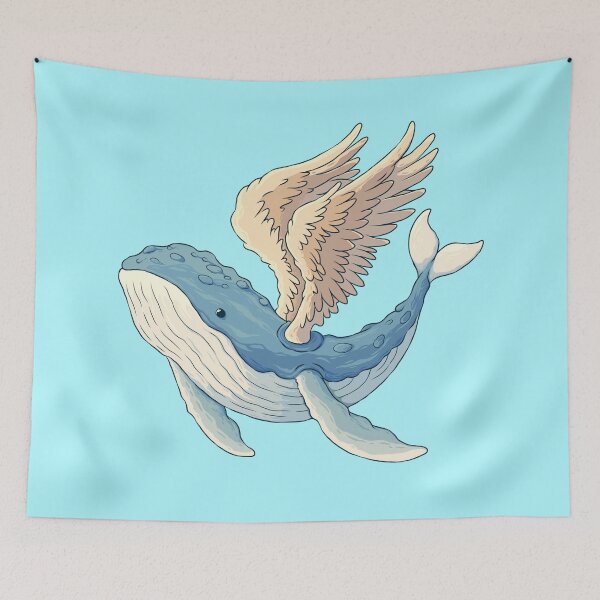 Item preview, Majestic Blue Whale with Angel Wings designed and sold by DJava-ArtO.