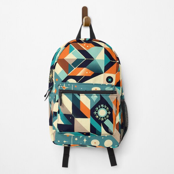 Item preview, Geometric Snowflake Pattern in Teal and Orange designed and sold by InkSmithery.