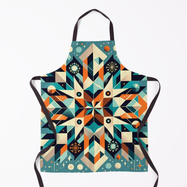 Item preview, Geometric Snowflake Pattern in Teal and Orange designed and sold by InkSmithery.