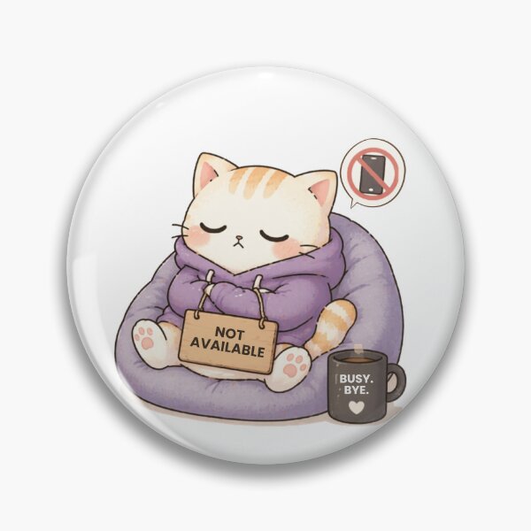 Item preview, Not Available Cat | Cute Kawaii Aesthetic | Introvert Boundaries Design designed and sold by The Mood Index.