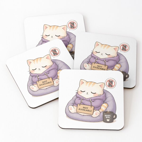 Item preview, Not Available Cat | Cute Kawaii Aesthetic | Introvert Boundaries Design designed and sold by The Mood Index.