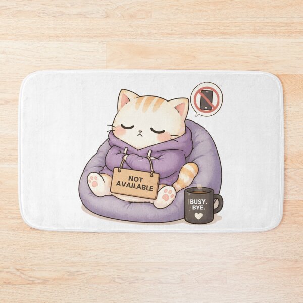 Item preview, Not Available Cat | Cute Kawaii Aesthetic | Introvert Boundaries Design designed and sold by The Mood Index.
