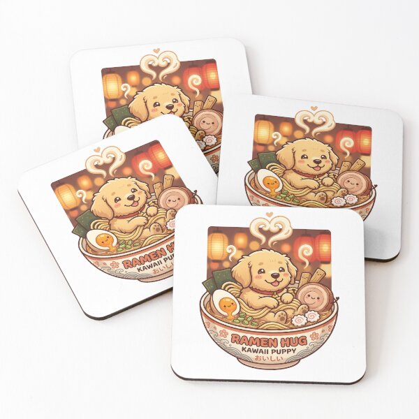 Item preview, Kawaii Puppy Ramen Hug – Cute Dog Ramen Bowl Japanese Food Illustration designed and sold by Furfolkz.