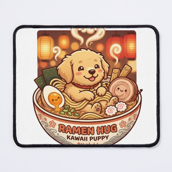 Item preview, Kawaii Puppy Ramen Hug – Cute Dog Ramen Bowl Japanese Food Illustration designed and sold by Furfolkz.