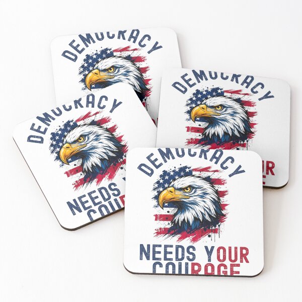 Item preview, Democracy Needs Your Courage- political designed and sold by Steele-Art.