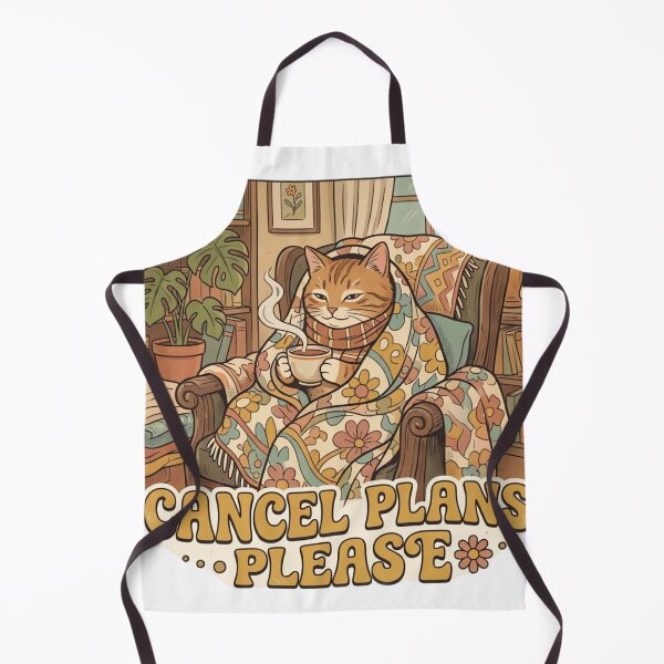 Item preview, Vintage Cozy Cat Cancel Plans Please Retro Aesthetic Design designed and sold by urbinet.