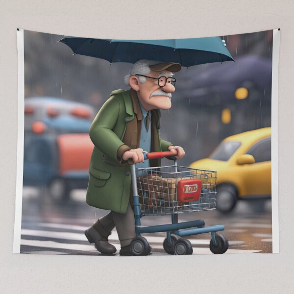 Item preview, Old Man Crossing the Road designed and sold by Colin Bentham.