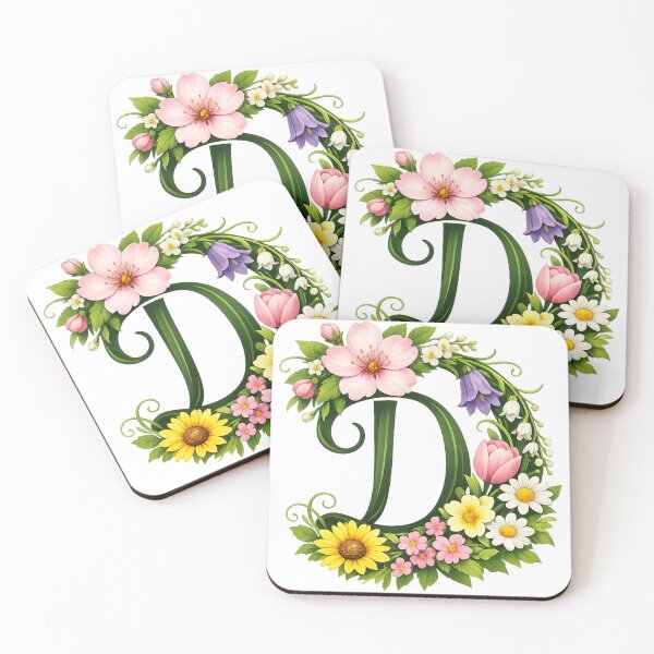 Item preview, Floral magic for Mom – Personalized floral monogram D designed and sold by CoolContent Factory.