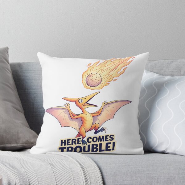 Item preview, Here Comes Trouble Funny Dino Meteor Design designed and sold by SoftSproutstu.