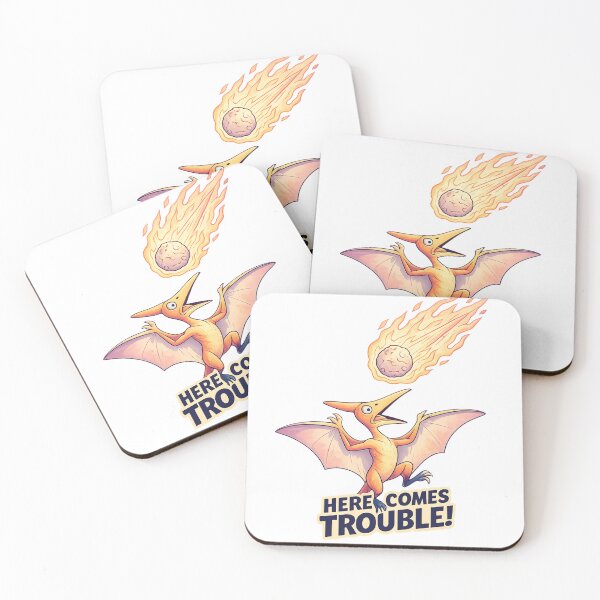 Item preview, Here Comes Trouble Funny Dino Meteor Design designed and sold by SoftSproutstu.
