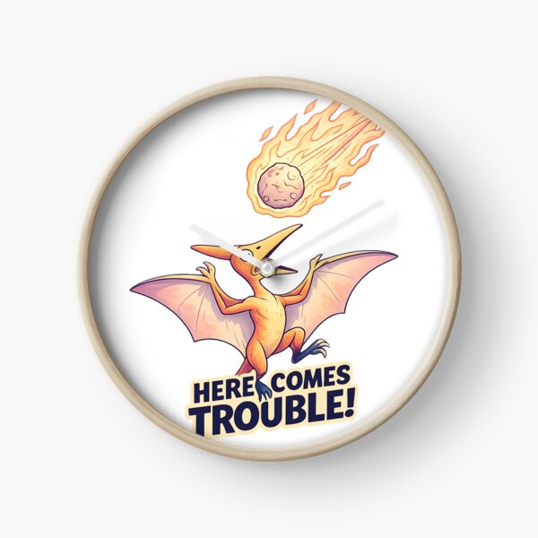 Item preview, Here Comes Trouble Funny Dino Meteor Design designed and sold by SoftSproutstu.