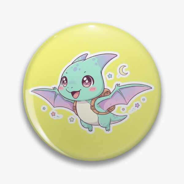 Item preview, Kawaii Flying Pterodactyl Baby Dinosaur With Backpack And Magic Stars designed and sold by bvdesignart.