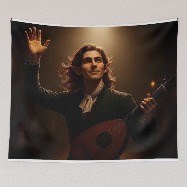 Item preview, AI generated pretty boy elf bard designed and sold by AI-this-is-AI.