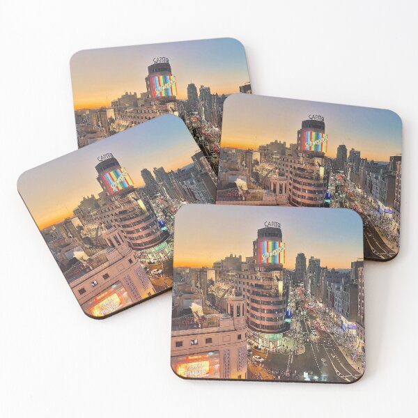 Item preview, Madrid Callao Sunset Cityscape – Urban Aesthetic Wall Art designed and sold by Feroz Pics.