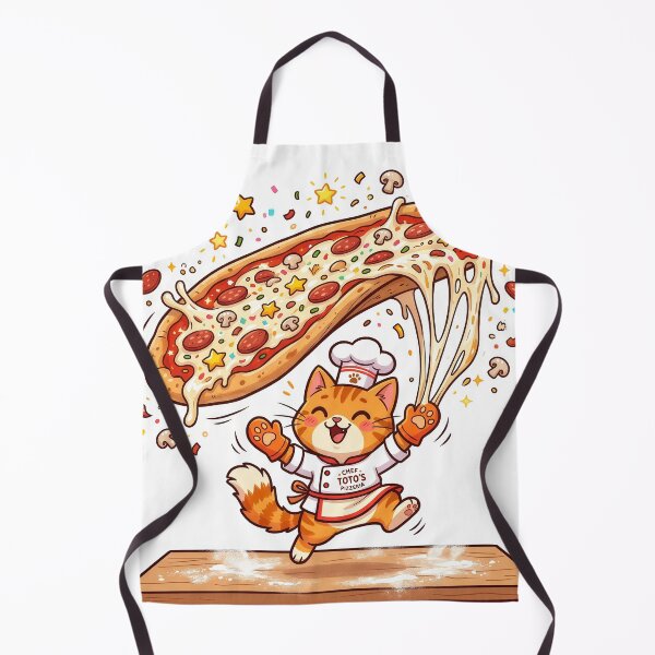 Item preview, Kawaii Cat Pizza Chef – Cute Pizza Lover Kitty Tossing Giant Pizza designed and sold by Furfolkz.