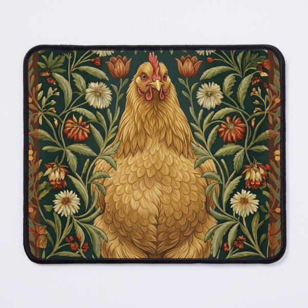 Item preview, William Morris Style Chicken Botanical Art designed and sold by AntiqueImages.