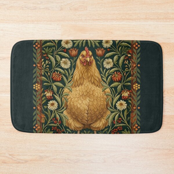 Item preview, William Morris Style Chicken Botanical Art designed and sold by AntiqueImages.
