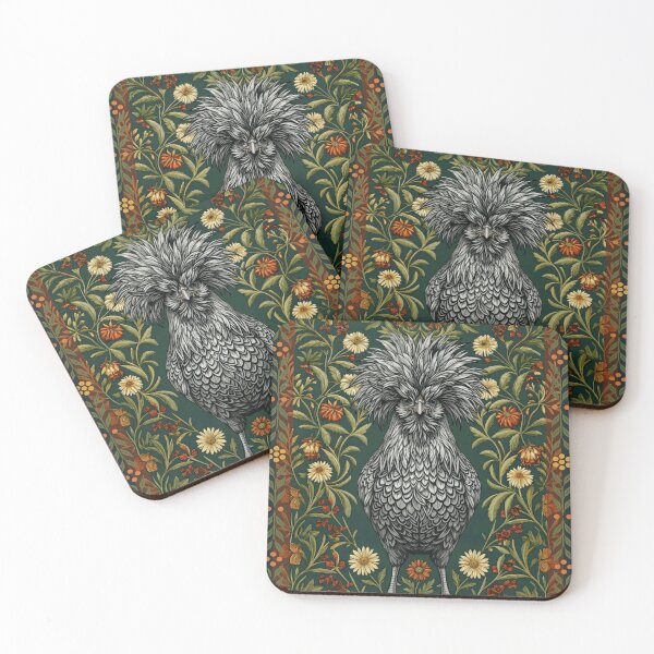 Item preview, Crested Polish Chicken Botanical Fowl Art designed and sold by AntiqueImages.