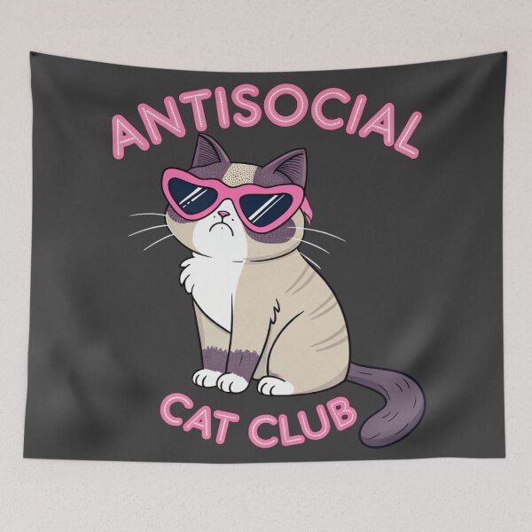 Item preview, Antisocial Cat Club - Introvert Cat Humor designed and sold by Artiviose.
