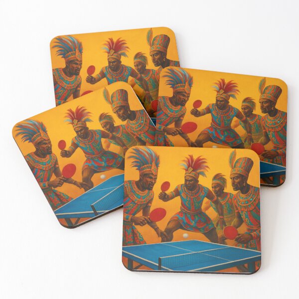 Item preview, Epic African Tribe Warrior Table Tennis Match - Ping Pong Art T-Shirt designed and sold by OhMyPingCo.