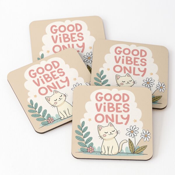 Item preview, Good Vibes Only - Cute Cat Floral Design designed and sold by Artiviose.