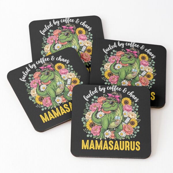 Item preview, Fueled By Coffee & Chaos Mamasaurus Mother Dinosaur designed and sold by SofenArt.