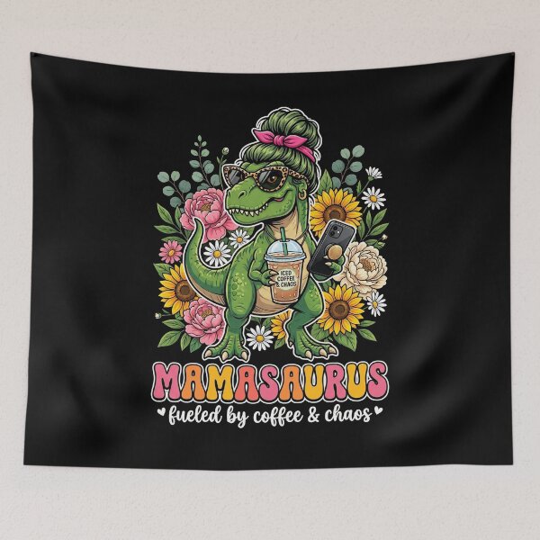 Item preview, Mamasaurus Fueled By Coffee & Chaos Funny Mom Life Dinosaur Lover designed and sold by SofenArt.