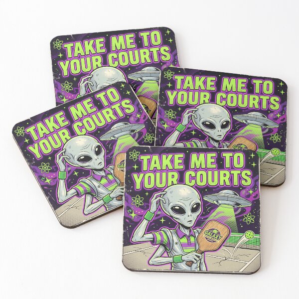 Item preview, Take Me To Your Courts Alien Sci-Fi Pickleball designed and sold by ryanguas.