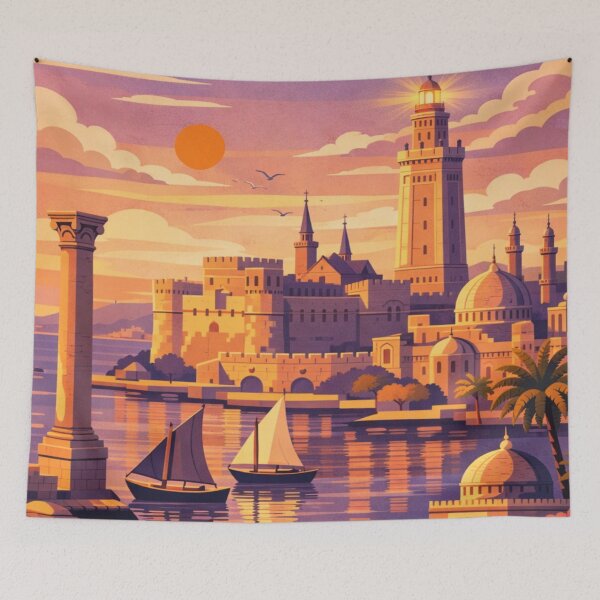 Item preview, Alexandria Egypt Vintage Travel Poster designed and sold by MatthewHeights.