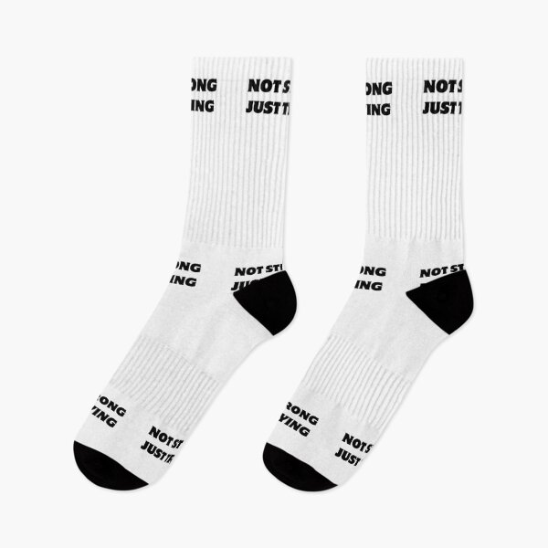 Item preview, NOT STRONG JUST TRYING WORKOUT SPORTS HUMOR FUNNY designed and sold by cyclingmania.