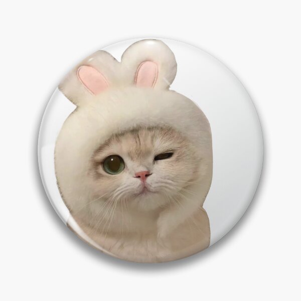 Item preview, cute winking bunny cat meme designed and sold by mikrocosmox.