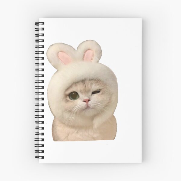 Item preview, cute winking bunny cat meme designed and sold by mikrocosmox.