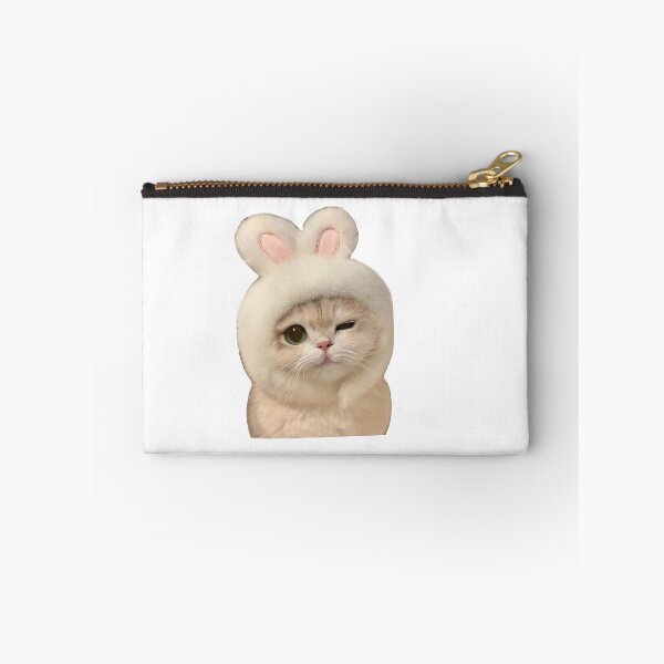 Item preview, cute winking bunny cat meme designed and sold by mikrocosmox.
