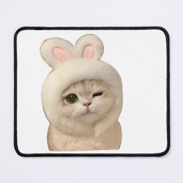 Item preview, cute winking bunny cat meme designed and sold by mikrocosmox.