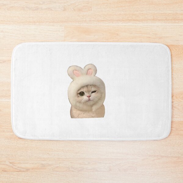 Item preview, cute winking bunny cat meme designed and sold by mikrocosmox.