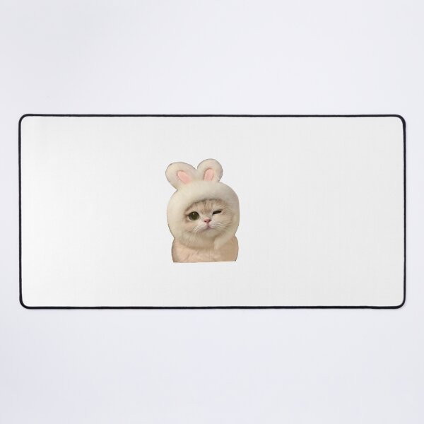 Item preview, cute winking bunny cat meme designed and sold by mikrocosmox.