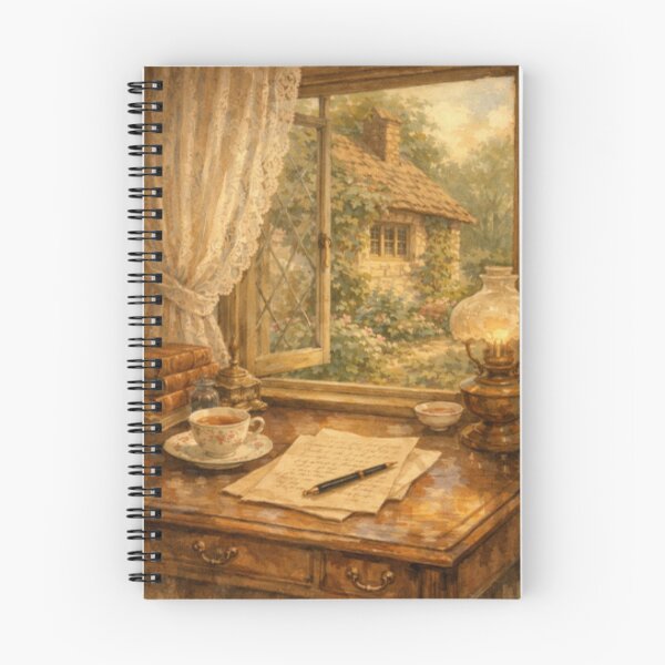Item preview, Cottagecore Writing Desk – Victorian Tea and Letters by the Window designed and sold by ArtFreshStudio.