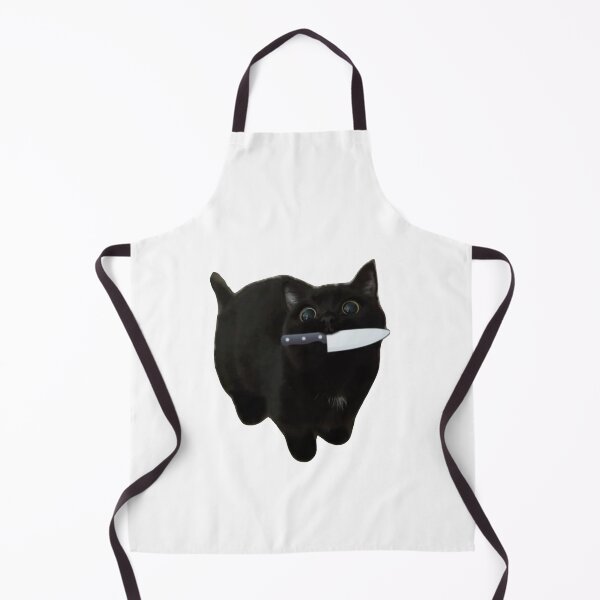 Item preview, funny black cat holding  kife meme designed and sold by mikrocosmox.