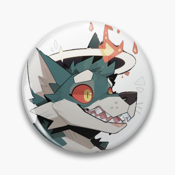Item preview, Teal Fallen Angel Wolf with Fire Halo designed and sold by KaMow.