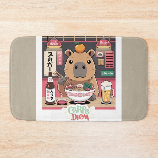 Item preview, Carpe Diem Capybara Eating Ramen designed and sold by Hiya Future.