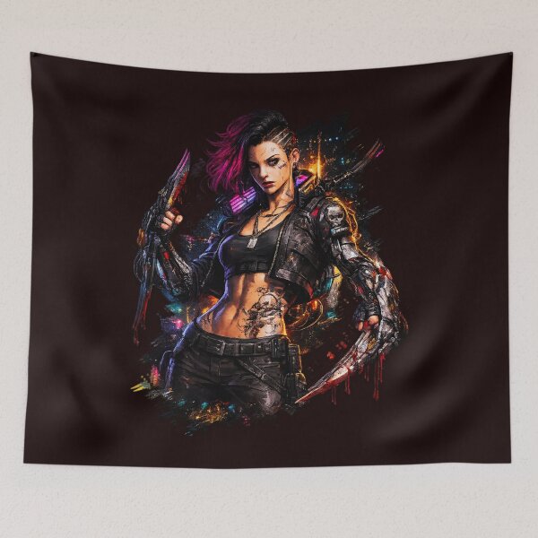 Item preview, cyberpunk girl mantis blades sandevistan cyberpunk 2077 fan art designed and sold by HIGHSQUARE.