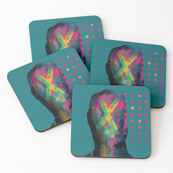 Item preview, Neon Glitch Abstract Human Head with Colorful Crosses designed and sold by MikZviagin.