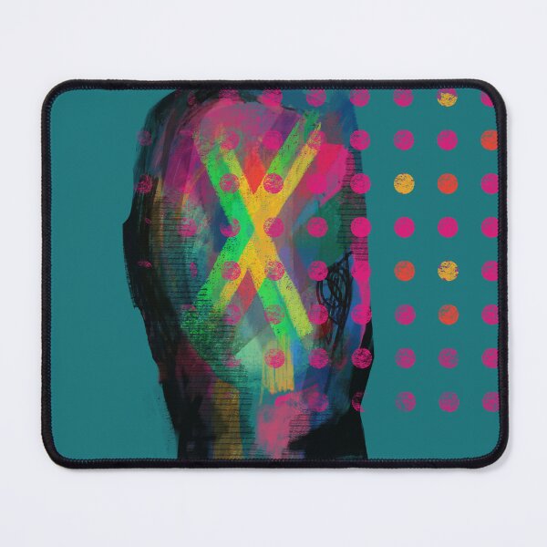 Item preview, Neon Glitch Abstract Human Head with Colorful Crosses designed and sold by MikZviagin.