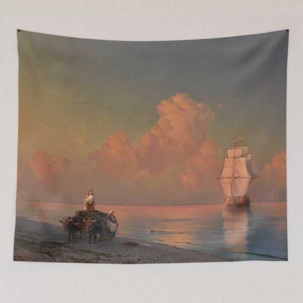 Item preview, An Ox Drawn Cart on the Shore designed and sold by SharonTheFirst.