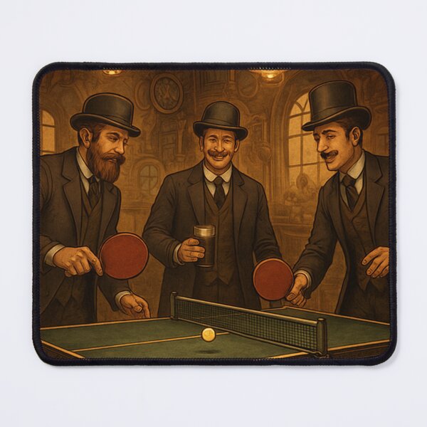 Item preview, Gentlemen's Ping Pong & Porter Society - Vintage Victorian Table Tennis T-Shirt designed and sold by OhMyPingCo.