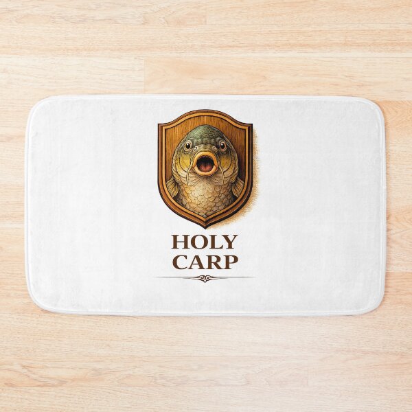 Item preview, Holy Carp – Vintage Taxidermy Fish Pun Illustration designed and sold by Grand Illusions.