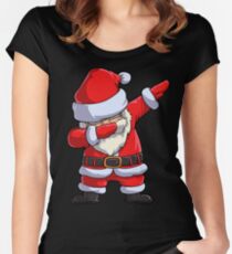 Dabbing Santa T Shirt Claus Christmas Funny Dab X-mas Gifts Kids Boys Girls Men Women Women's Fitted Scoop T-Shirt