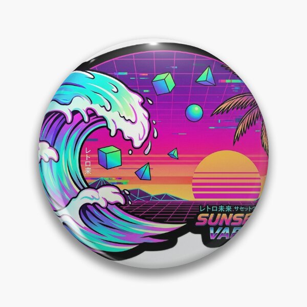 Item preview, Venti Waves Vaporwave Beach Scene Sticker designed and sold by Venti waves.